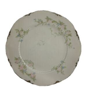 Taylor Smith Taylor Plate Wild Briar Rose 12394 Embossed Gold Rim Cottage Core